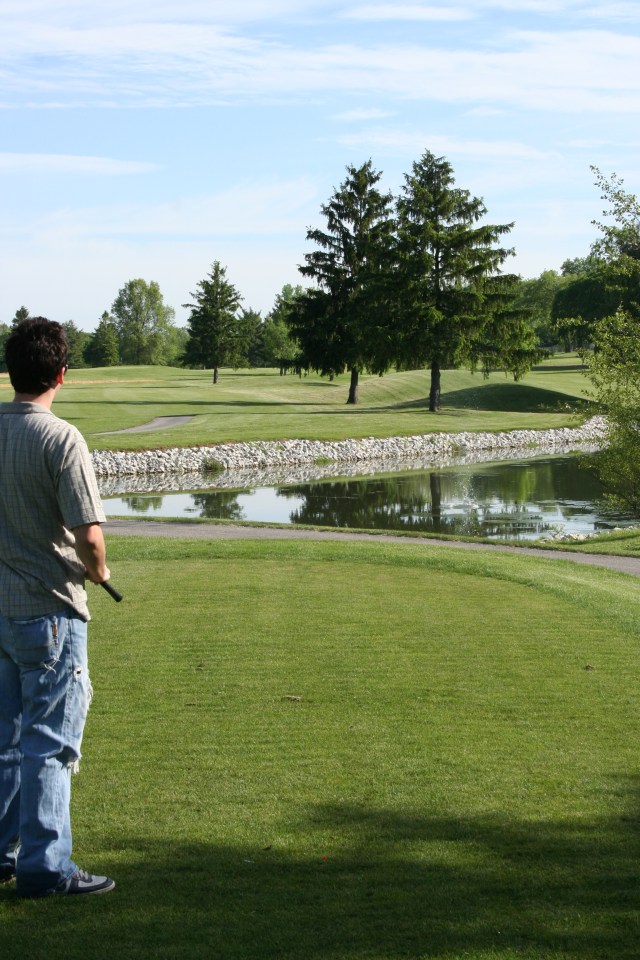 You can actually see the ball splashing in the water.