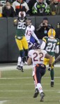 Charlie Peprah picks off the ball to end the Bears best drive. Green Bay won the game and eventually the Super Bowl.