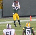 Here I capture the interception that essentially ends the game for the Packers. This time, Sam Shields allows the Packers to kneel their way to 13-0.